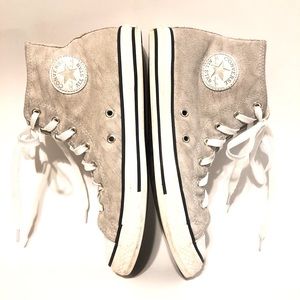 Sz 5 Converse Chuck Taylor All Star Ivory Champagne Sparkle Glitter Hi Tops